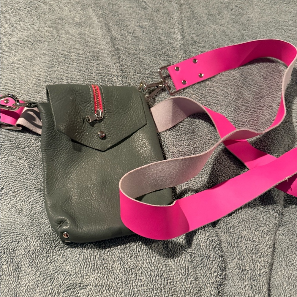 Stylish Green and Pink Crossbody Bag